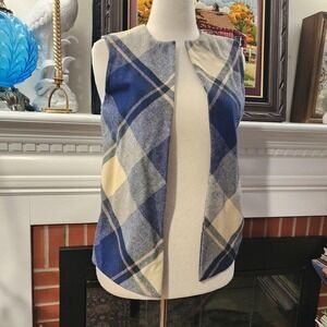 S/M Vintage 60s Blue Plaid NPC Fashions brand Vest Size 10, Rare